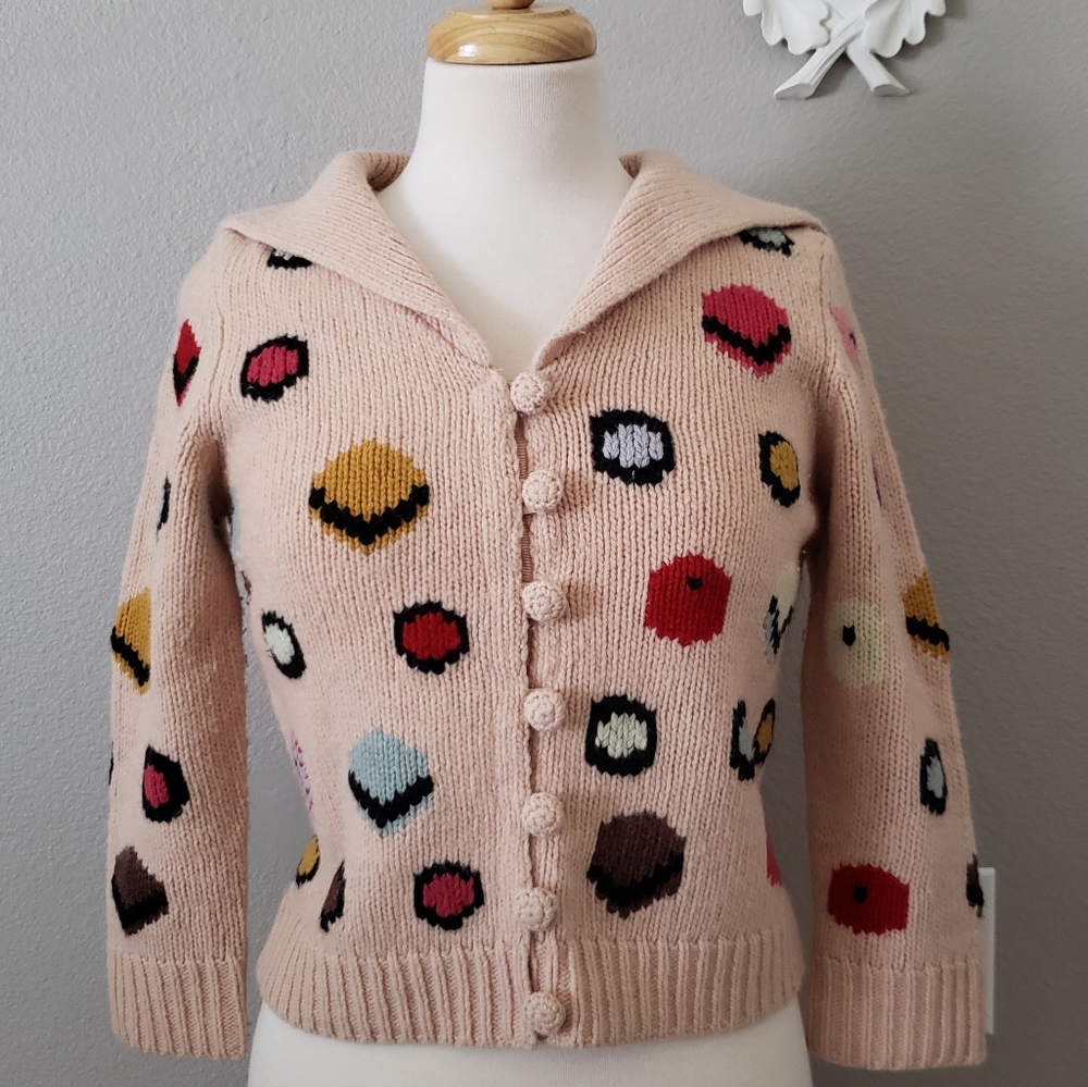 Ballet Pink Anthropologie Cardigan Candy Detail